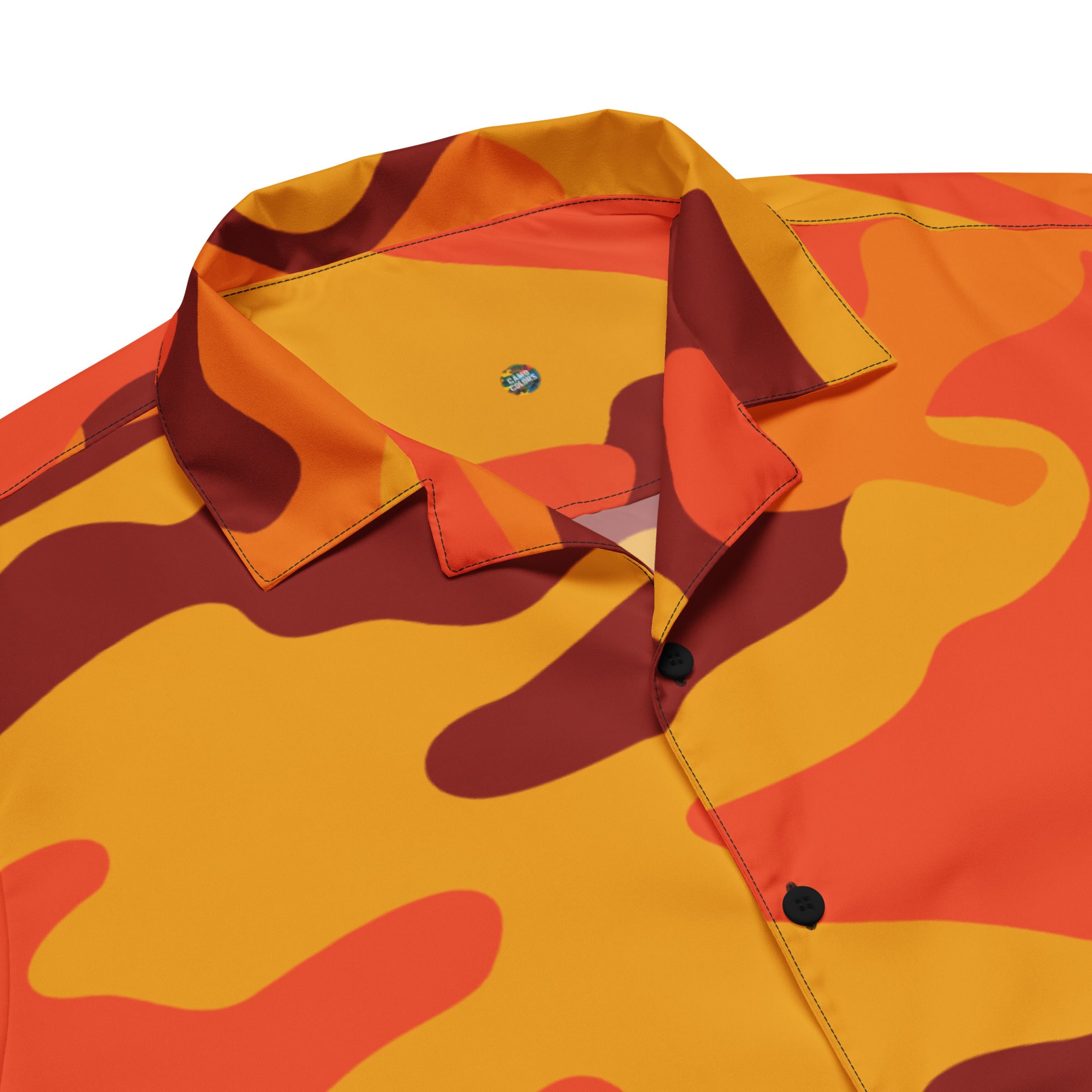 Button Up Shirt | OVERSIZED FIT | Orange & Red Camouflage Camo Colors