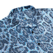 Leopard Print Button-up shirt in Blue Denim-Style | Camo Colors