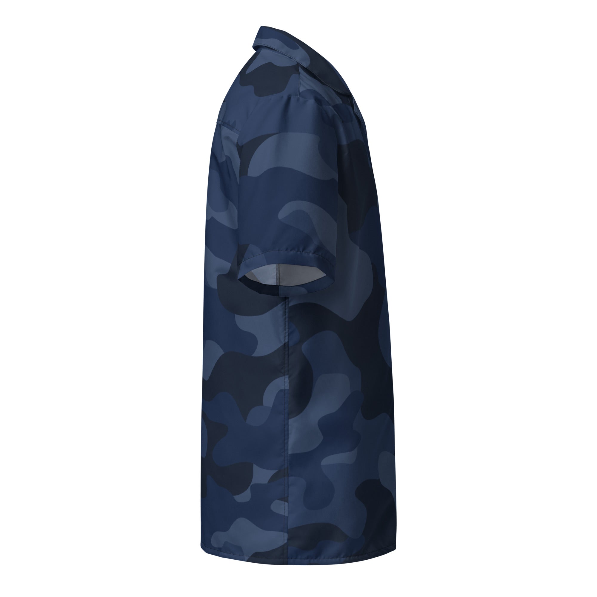 Camo Button Up Shirt | OVERSIZED FIT | Deep Blue Camouflage Camo Colors