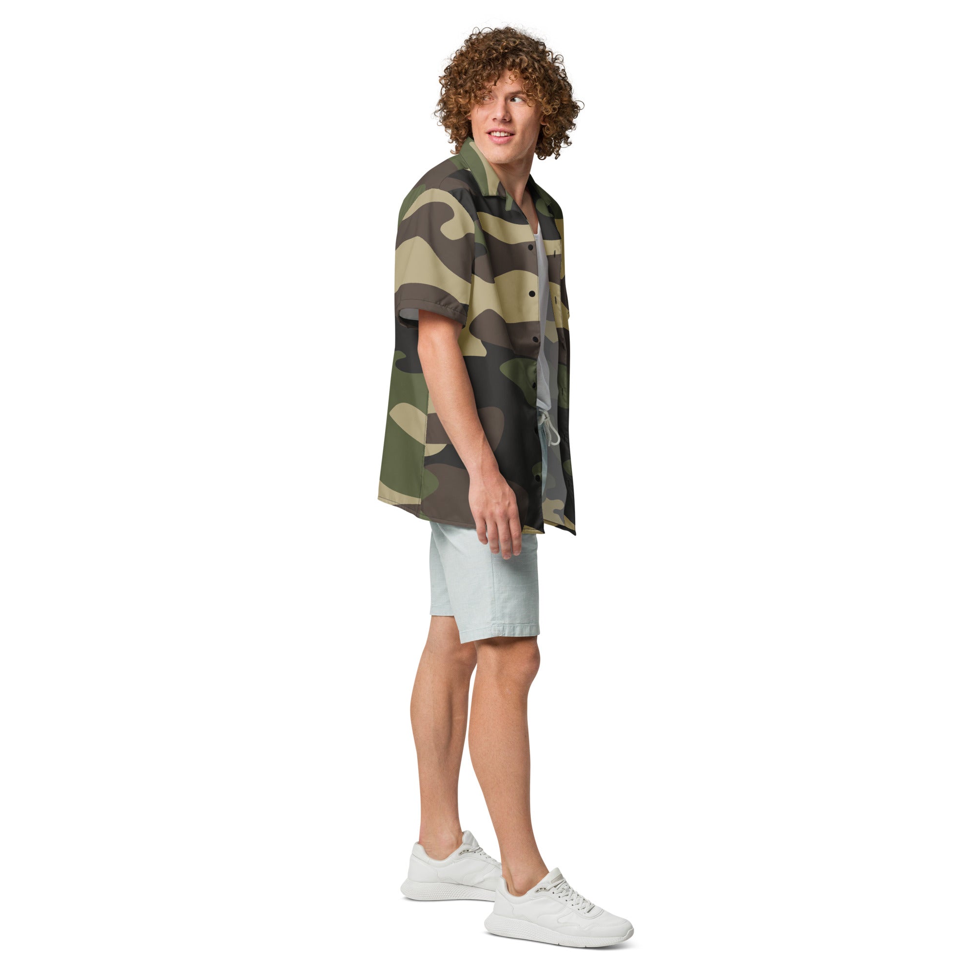 Button Up Shirt | OVERSIZED FIT | Classic Green Camouflage Camo Colors