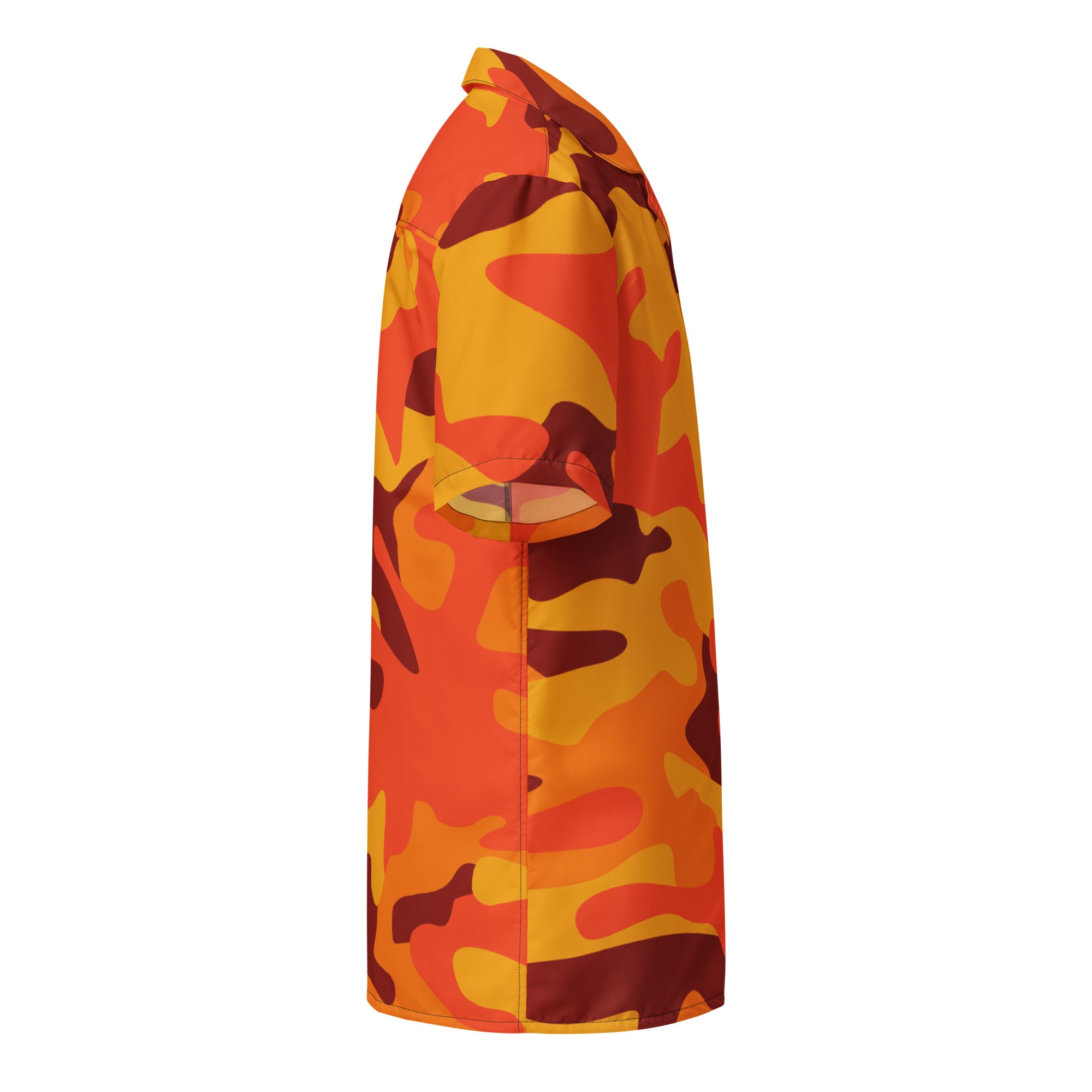 Button Up Shirt | OVERSIZED FIT | Orange & Red Camouflage Camo Colors