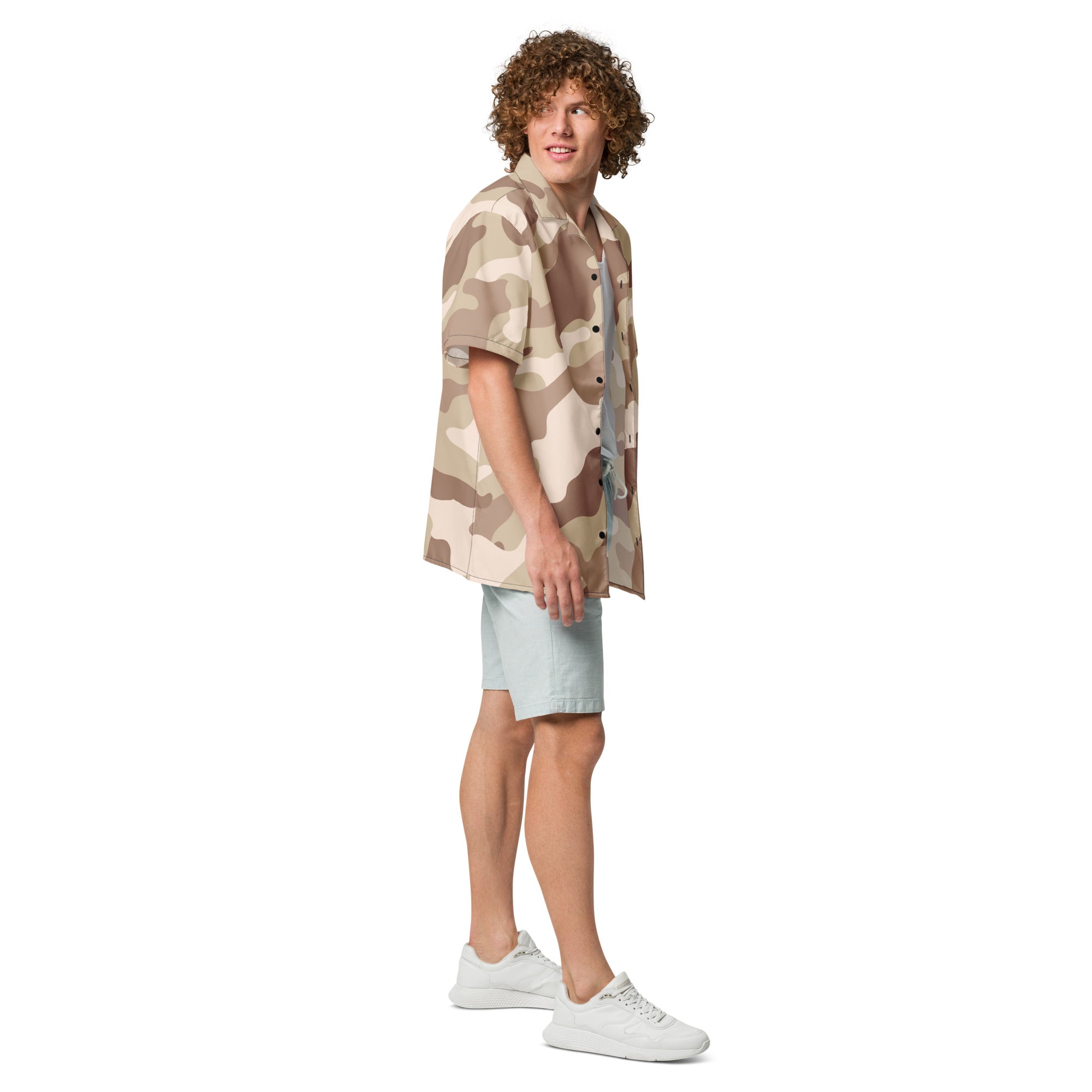 Button Up Shirt | OVERSIZED FIT | Desert Brown Camouflage Camo Colors
