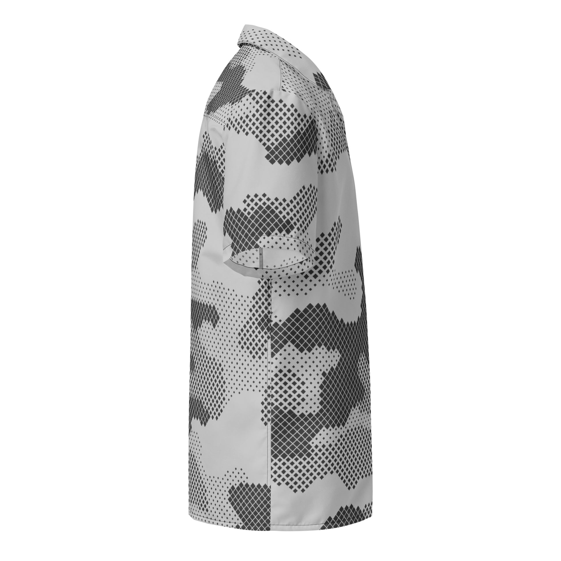 Camo Button Up Shirt | OVERSIZED FIT | Gray Digital Camouflage Camo Colors