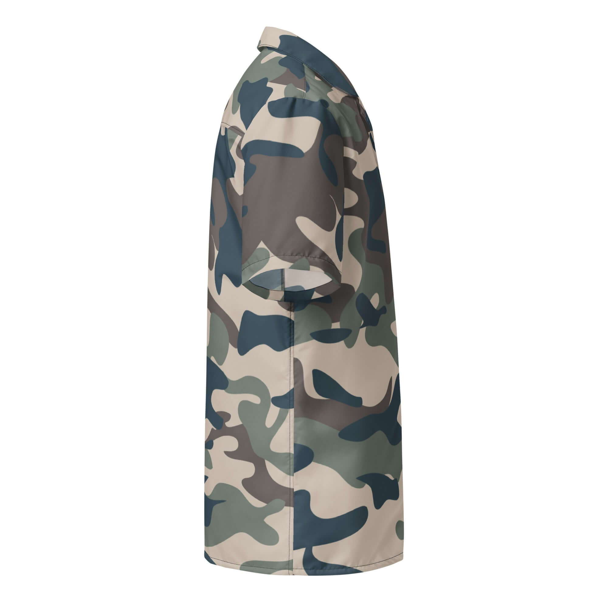 Military Camo Button-up Shirt | Khaki, Charcoal and Brown | Camo Colors