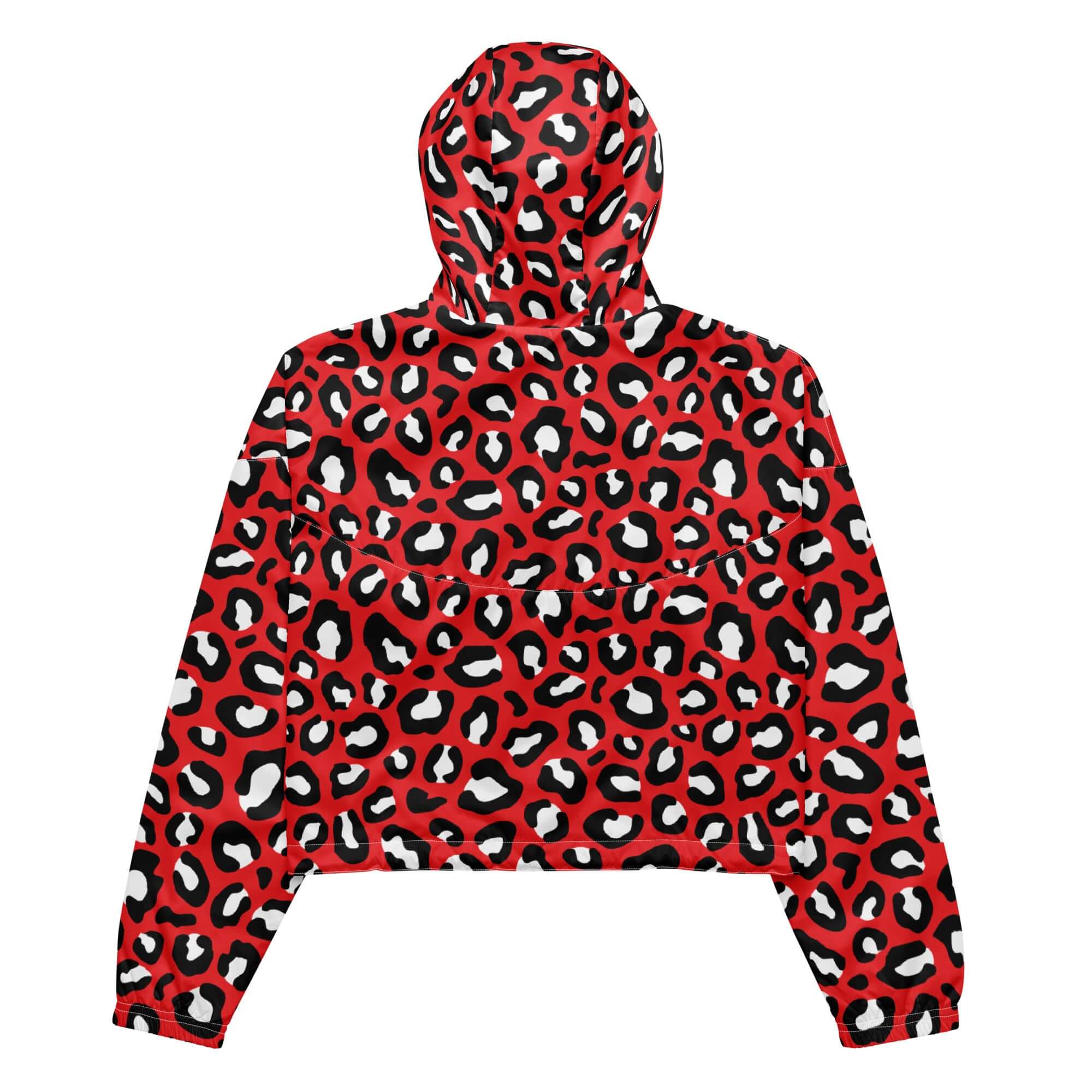 Women's Windbreaker | Red, Black and White Leopard Pattern Camo Colors