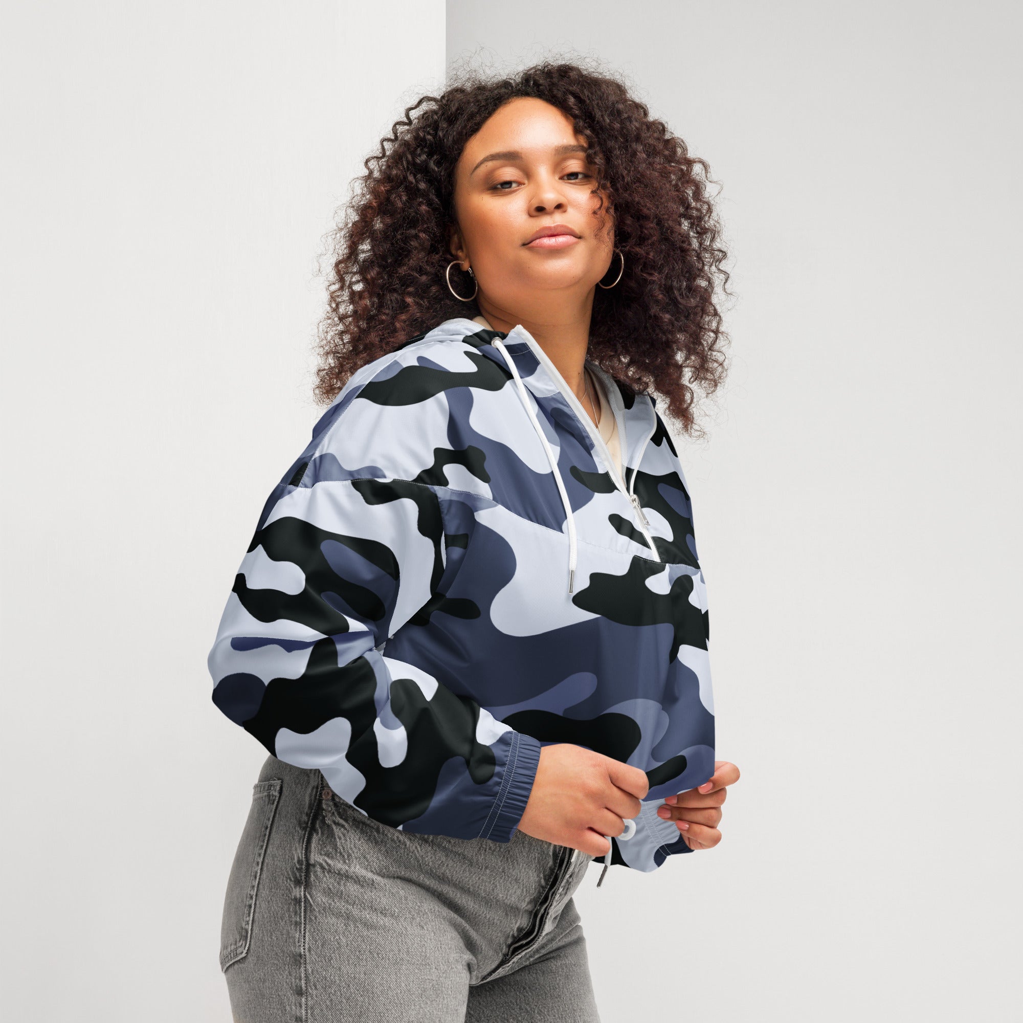 Women's Windbreaker | Light Blue Camouflage Camo Colors
