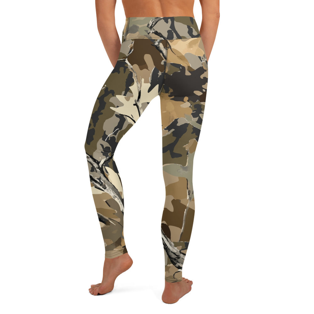 Yoga Pants | Green Oak Tree Camouflage style Camo Colors