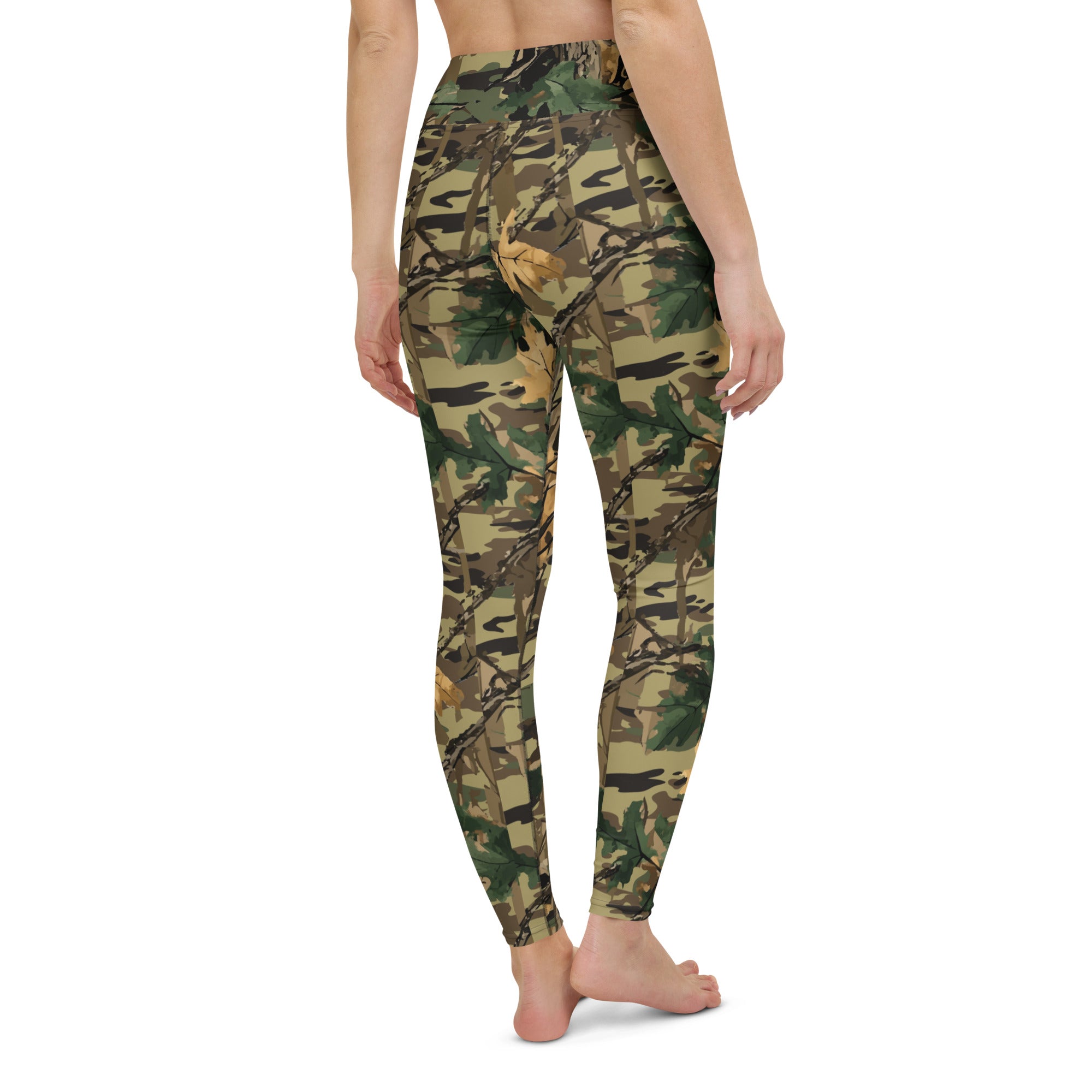 Green Yoga Pants | Forest Tree Camouflage Camo Colors