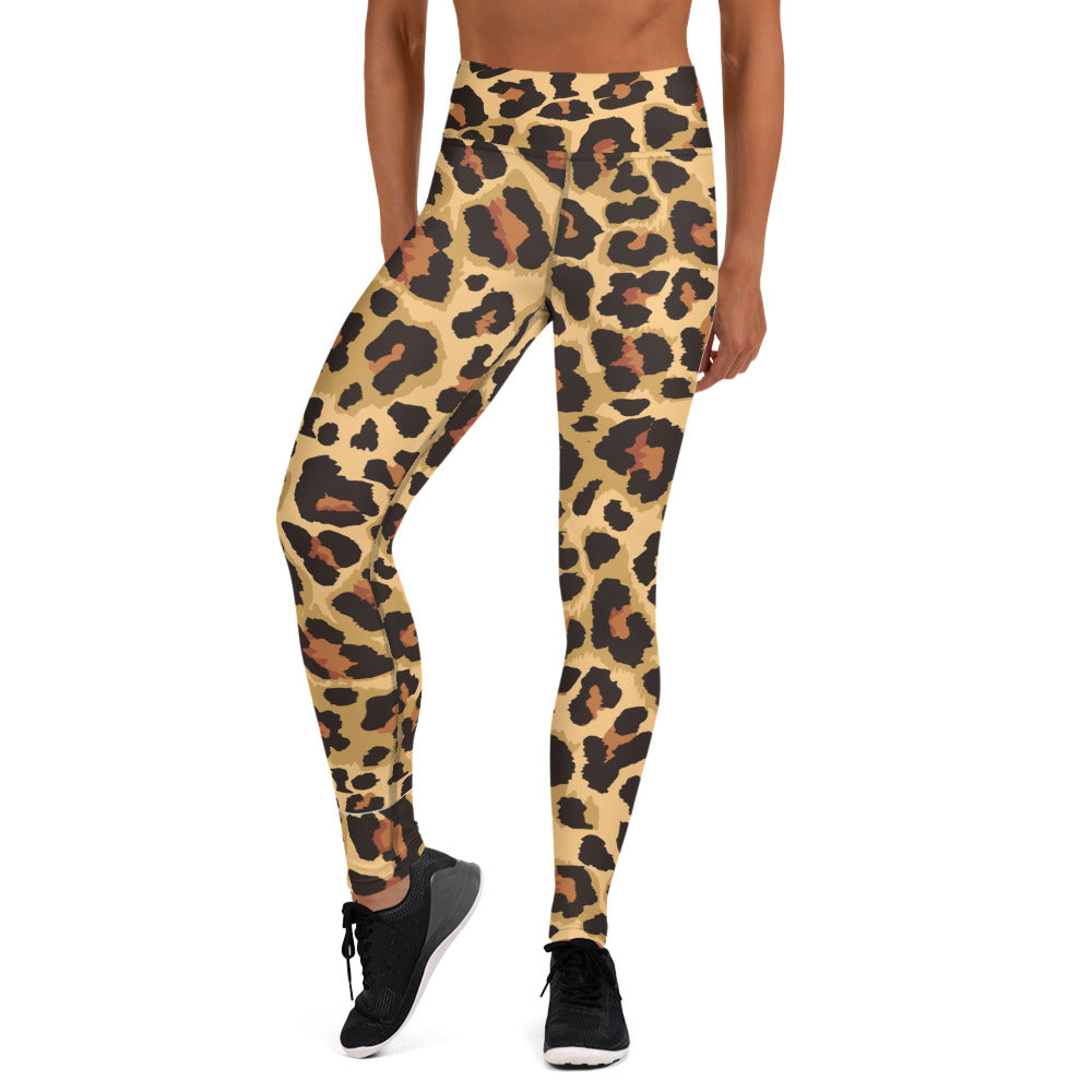 Leopard Yoga Pants | Classic Brown and Black Camo Colors