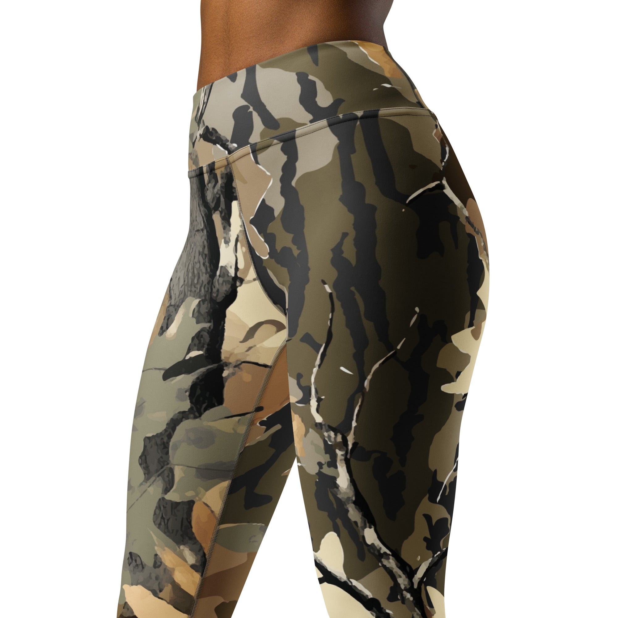 Yoga Pants | Green Oak Tree Camouflage style Camo Colors