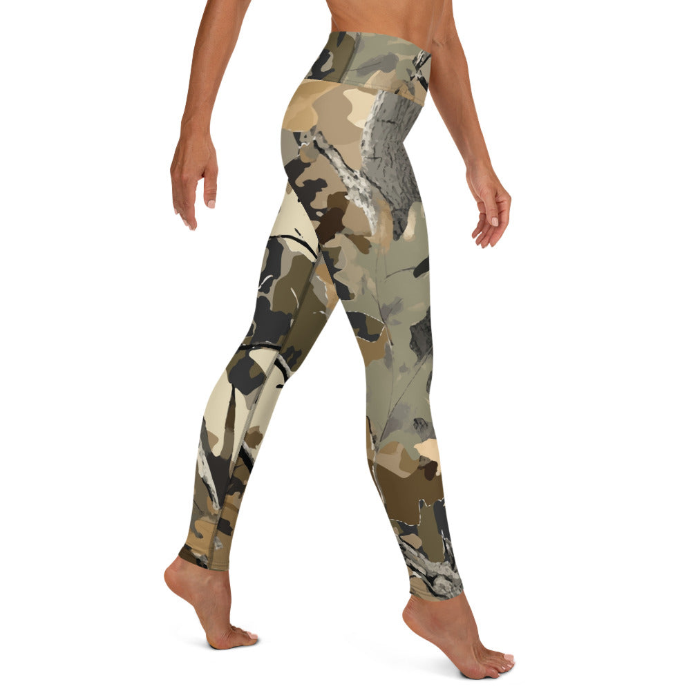 Yoga Pants | Green Oak Tree Camouflage style Camo Colors