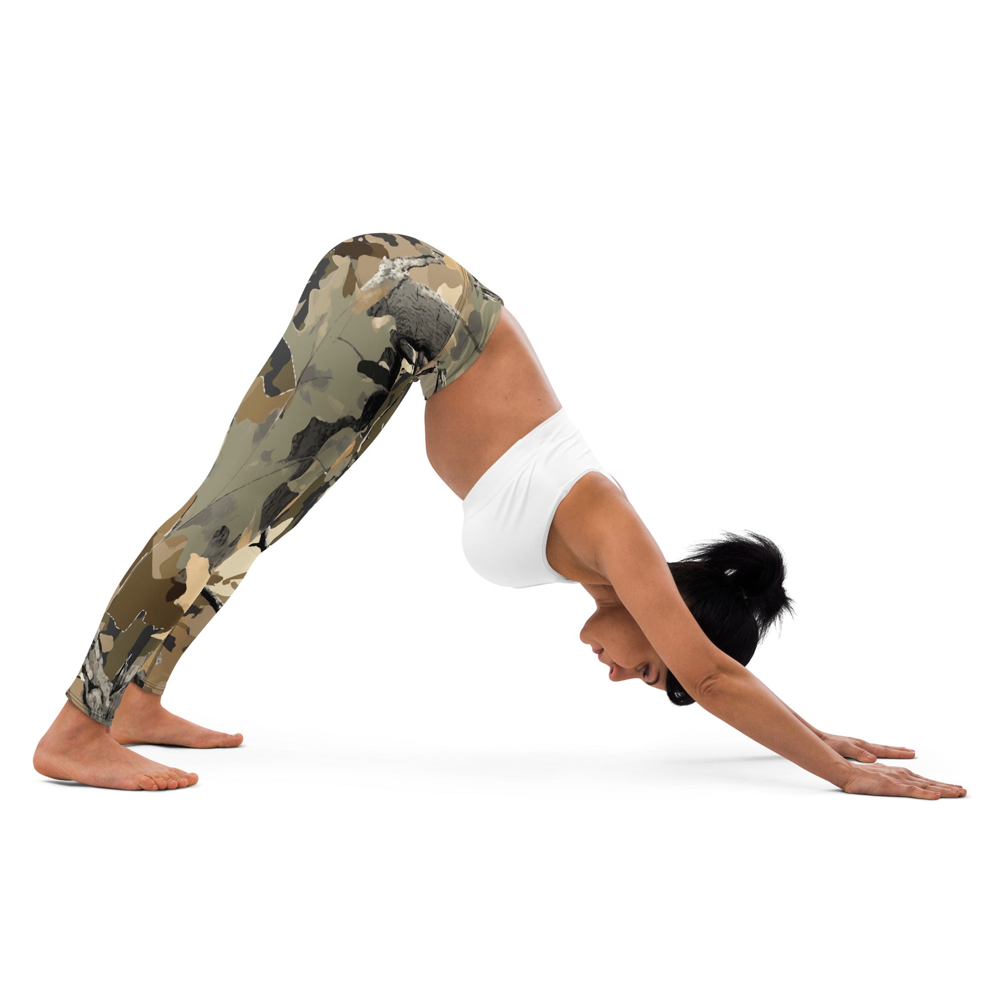 Yoga Pants | Green Oak Tree Camouflage style Camo Colors