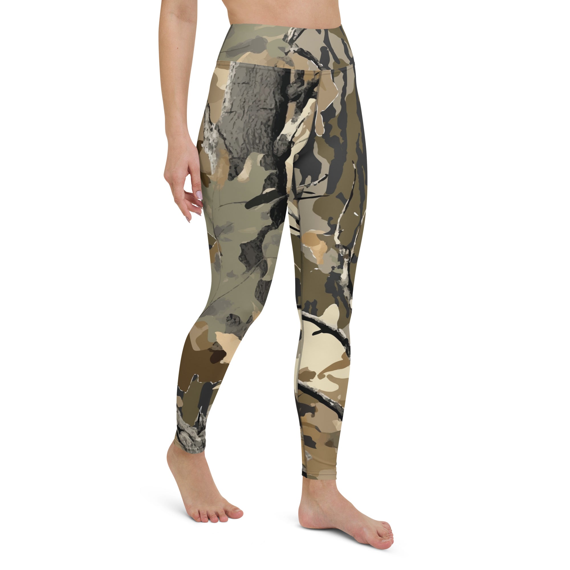 Yoga Pants | Green Oak Tree Camouflage style Camo Colors