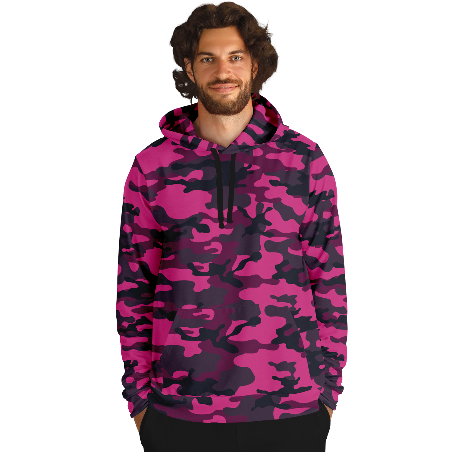Pink Camo Hoodie | Onyx & Deep Blue Mixed Camouflage Camo Colors