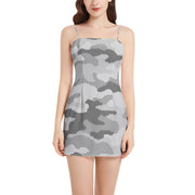 Camo Mini Dress | Spaghetti Strap | Digital Gray Camo Colors