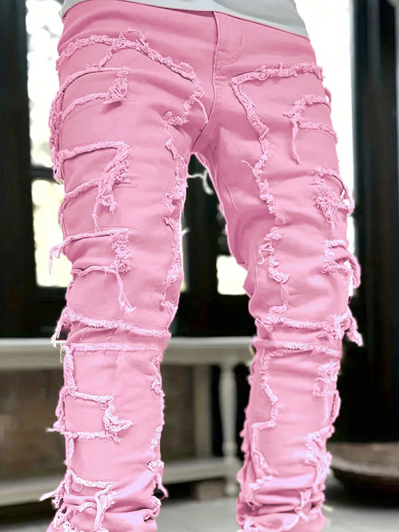 Men's Camo Print Ripped Jeans Camo Colors