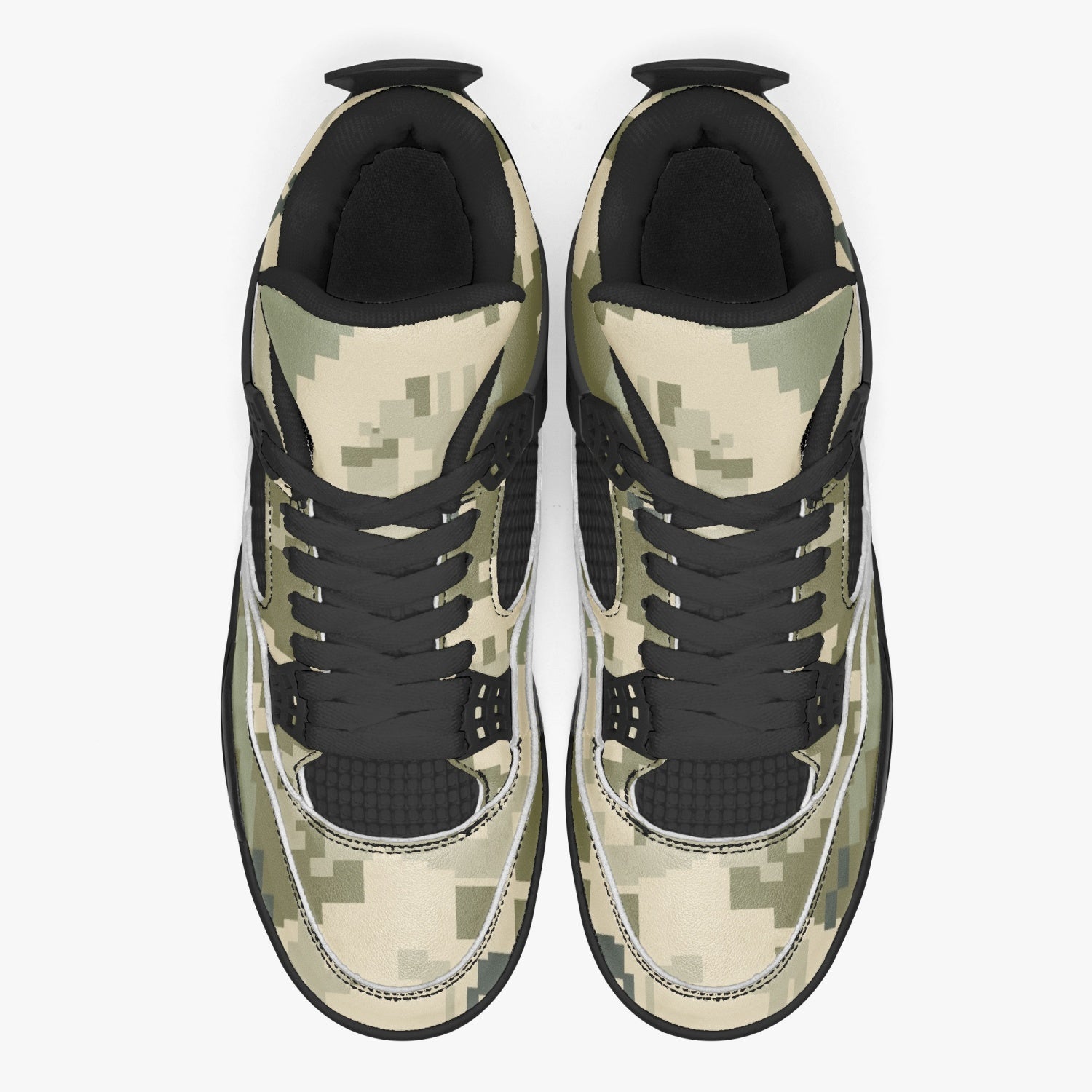 Camo Jordans AJ4 | Ukraine Green | Black Sole Camo Colors