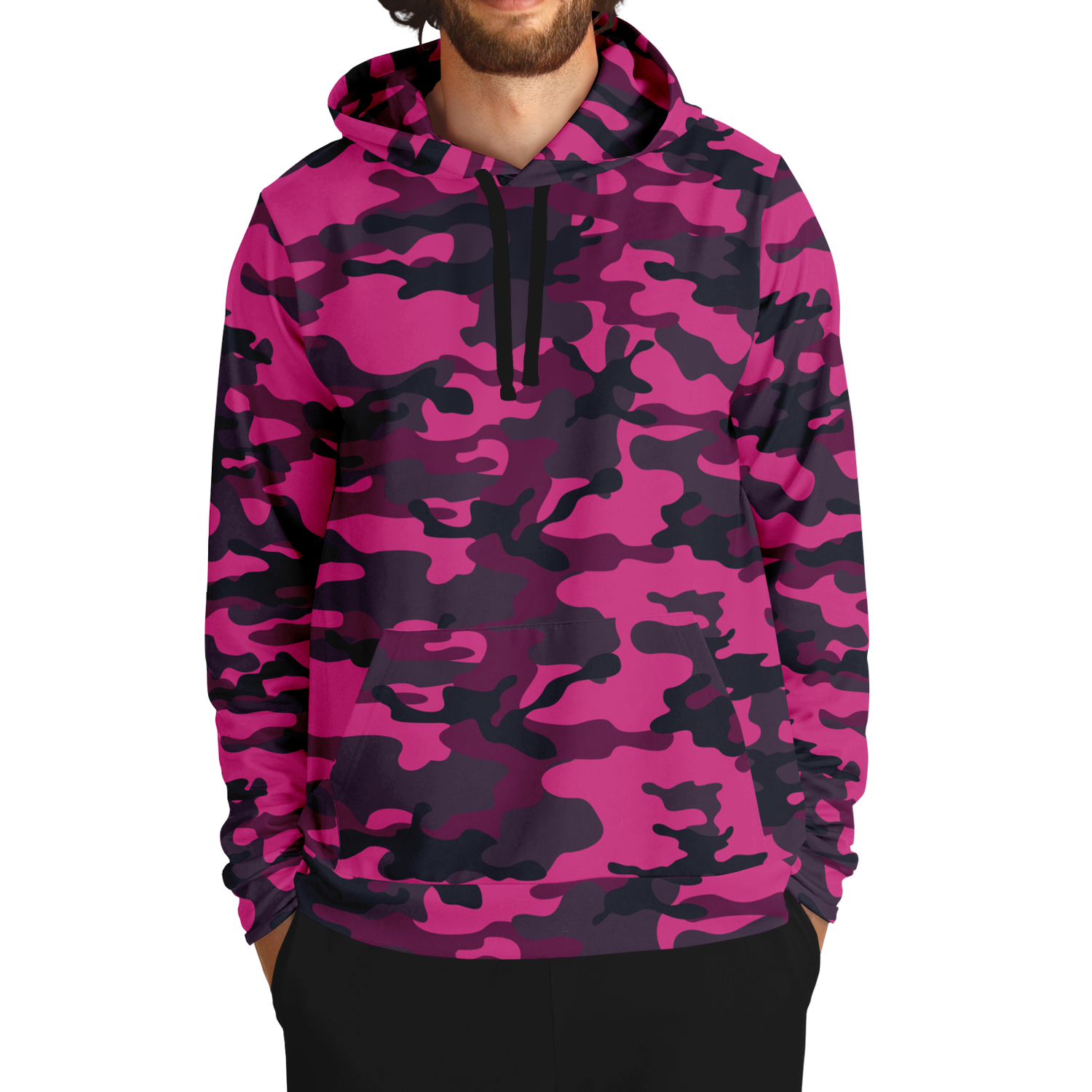 Pink Camo Hoodie | Onyx & Deep Blue Mixed Camouflage Camo Colors