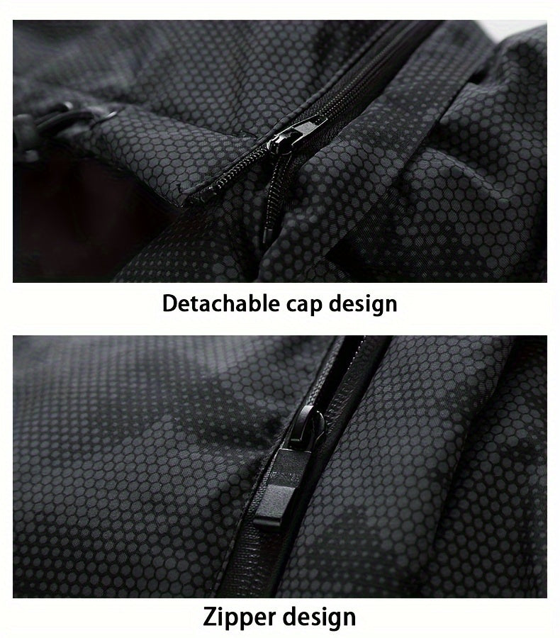 Men's Camo Fleece Jacket: Hooded, Zip-Up, Warm, Outdoor Hoodie Camo Colors