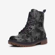 Black Camo Boots | Digital Monochrome Dark Gray Camo Colors