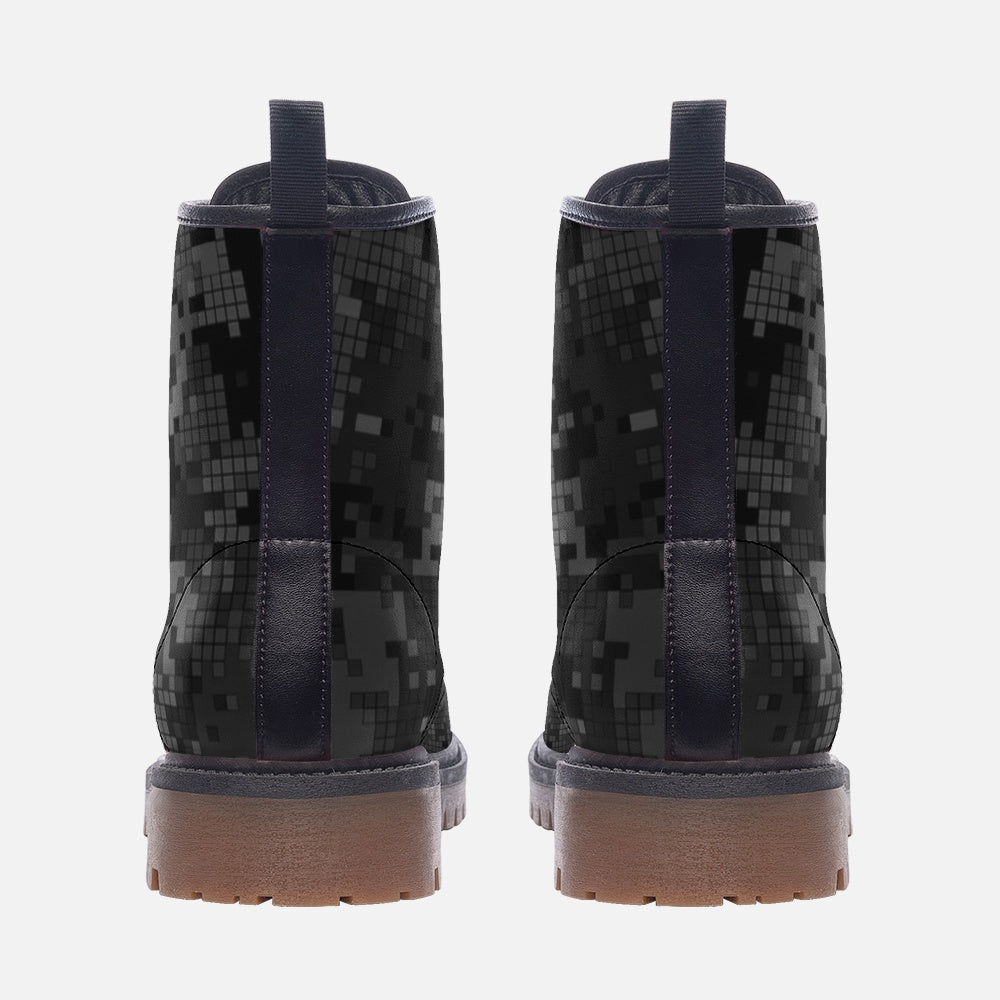 Black Camo Boots | Digital Monochrome Dark Gray Camo Colors