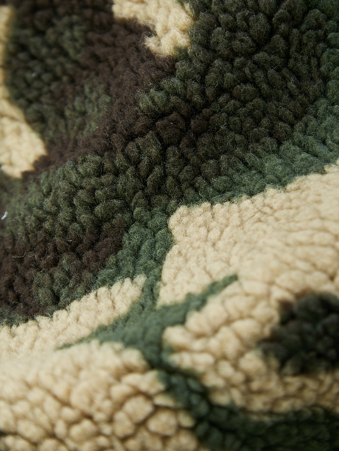 Camouflage Lapel Fleece Jacket for Men, Fall & Winter Style Camo Colors