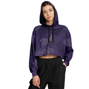Cropped Hoodie For Women | Blue LED Screen Camouflage Pattern Camo Colors