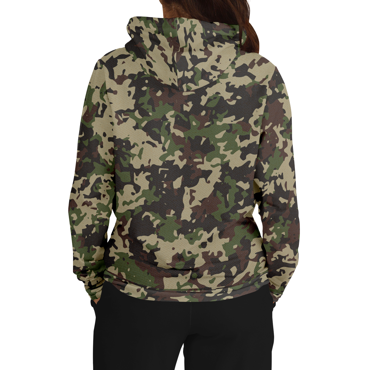 Military Brown Hoodie | Khaki, Gray and Lava Mixed Camo Camo Colors