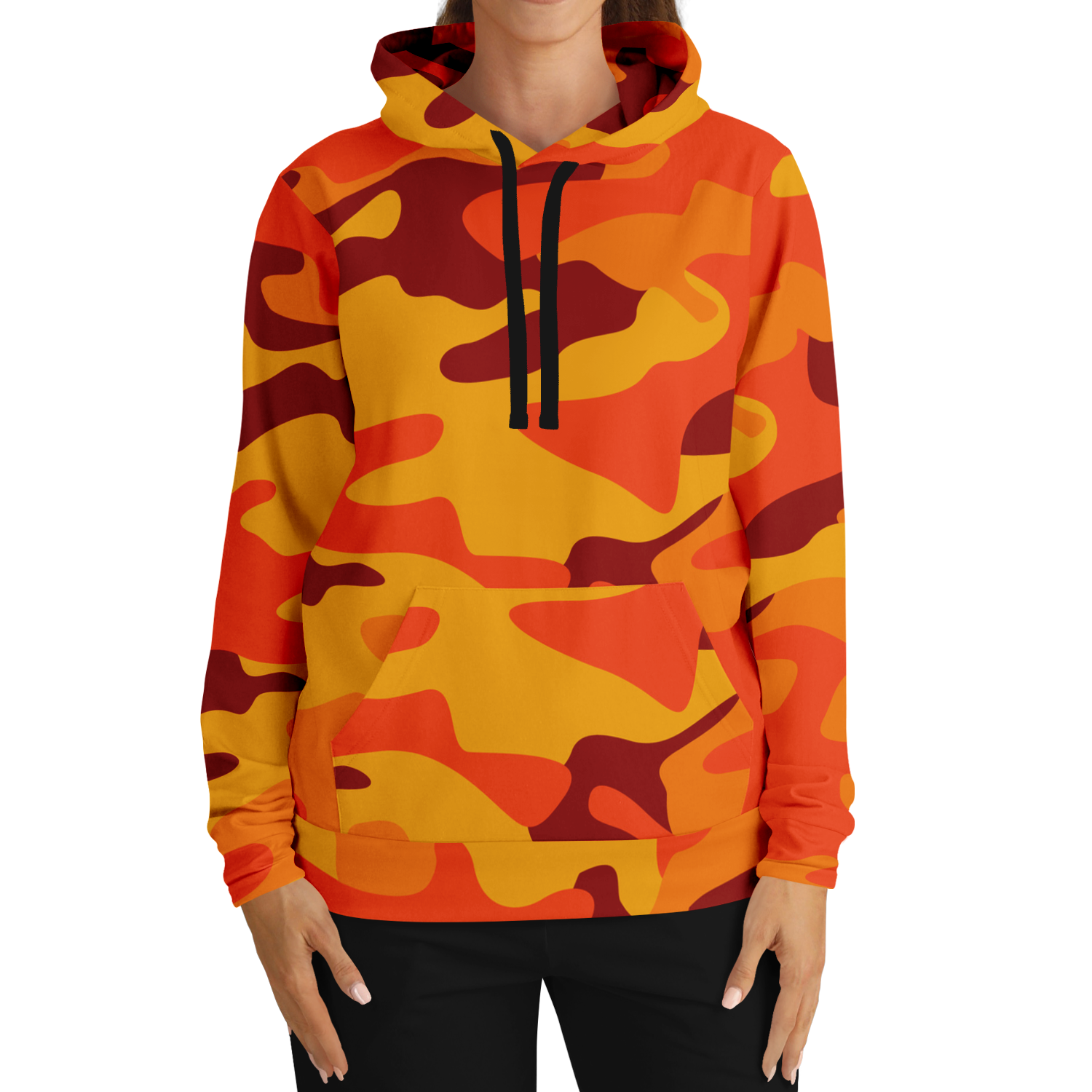 Camo Hoodie | Orange & Red Camouflage Pullover Camo Colors