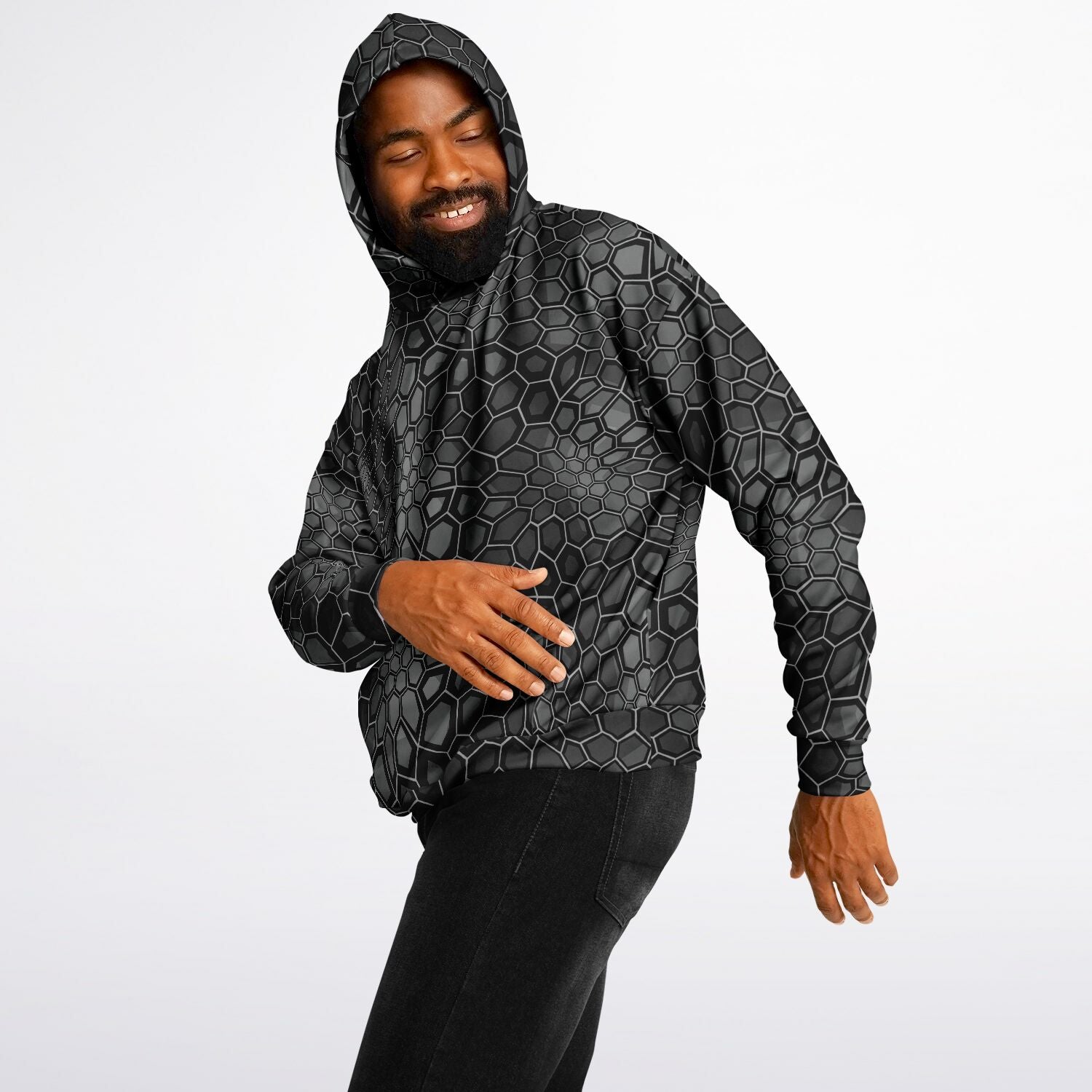 Oversized Camo Hoodie | Black Snake Hexagonal | Camo Colors