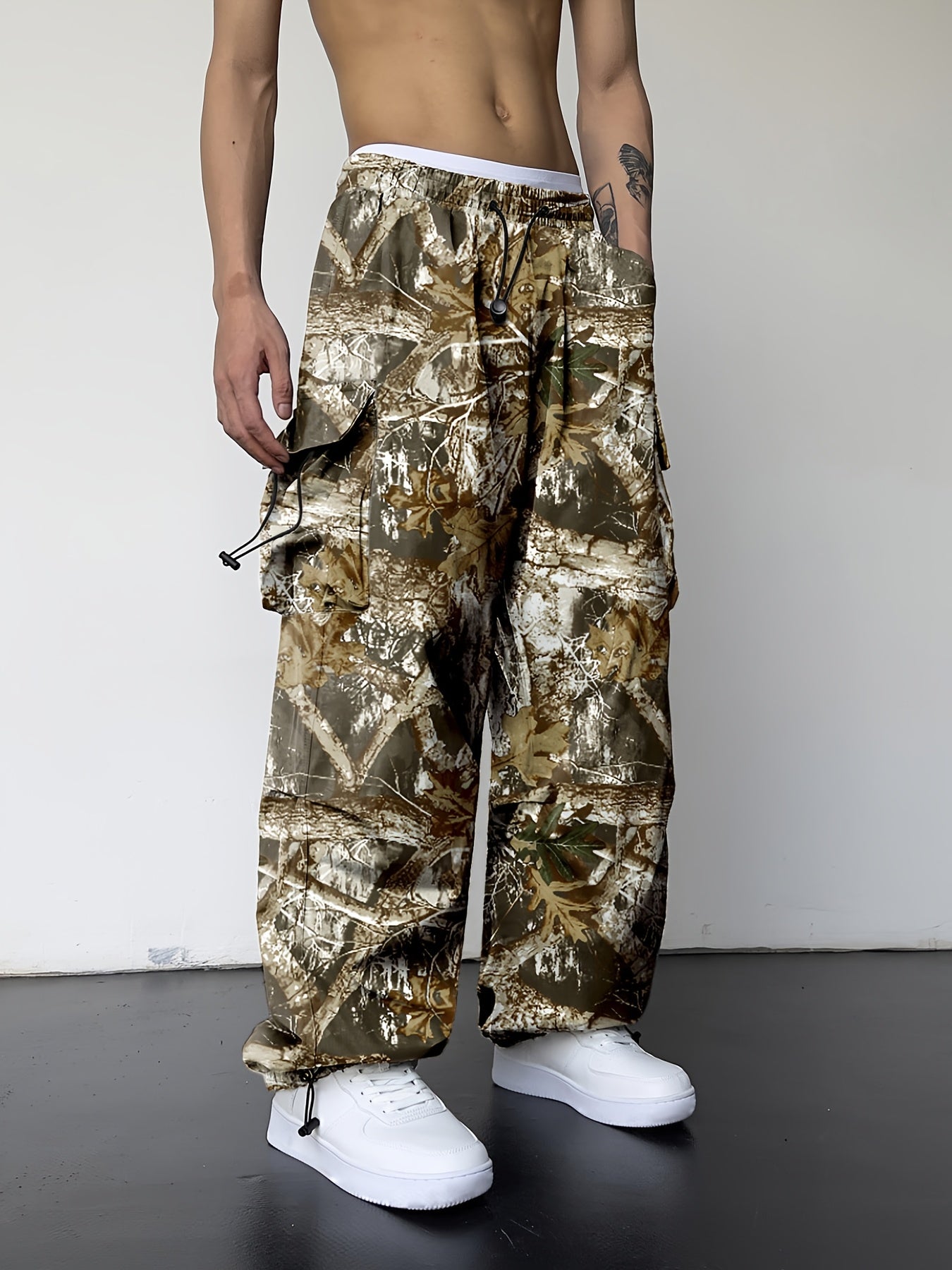 Men's Camo Cargo Pants with Multi-Pocket | Loose Fit Camo Colors