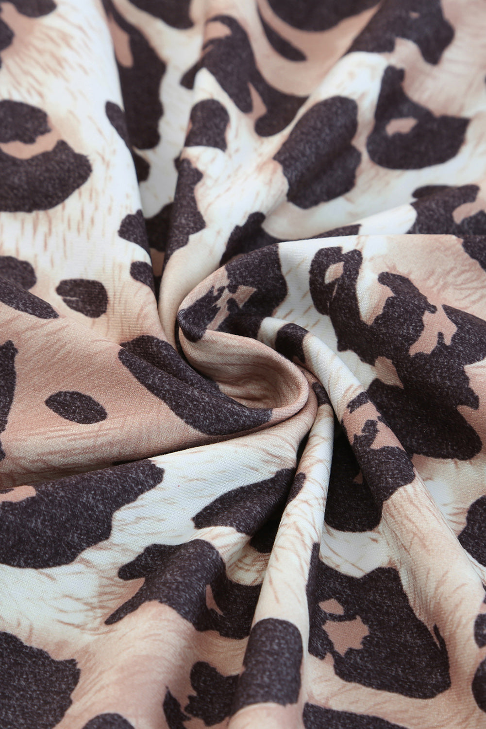 Plus Size Leopard Round Neck Blouse Camo Colors