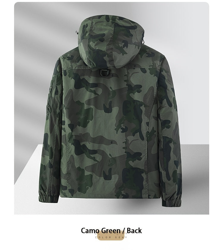 Men's Camo Jacket | Outdoor Stylish with Removable Hood Camo Colors