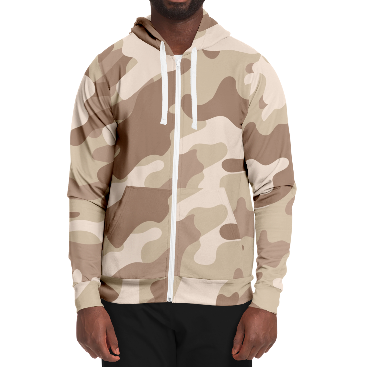 Zip-Up Hoodie | Desert Brown Camouflage style Camo Colors