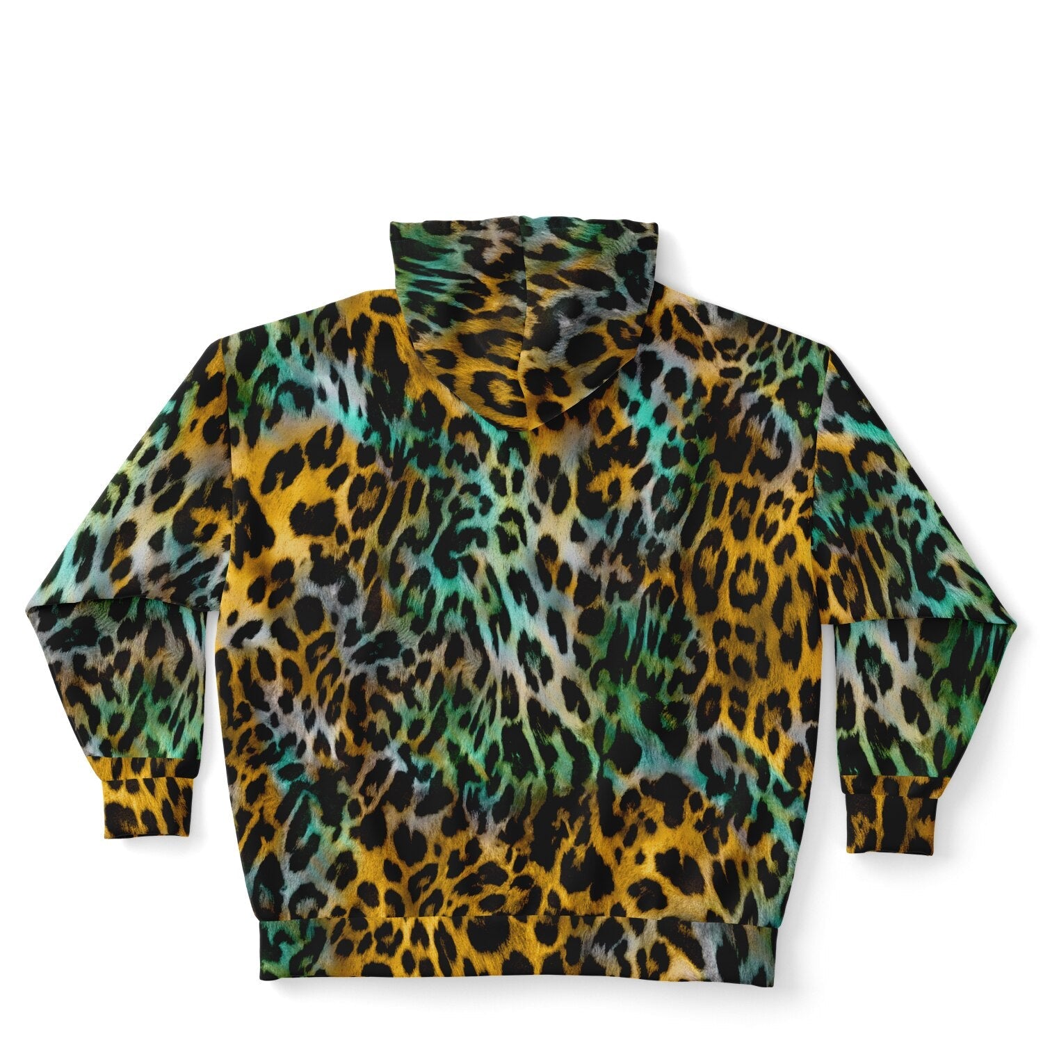 Plus-size Hoodie in Yellow & Blue Abstract Leopard Print | Camo Colors