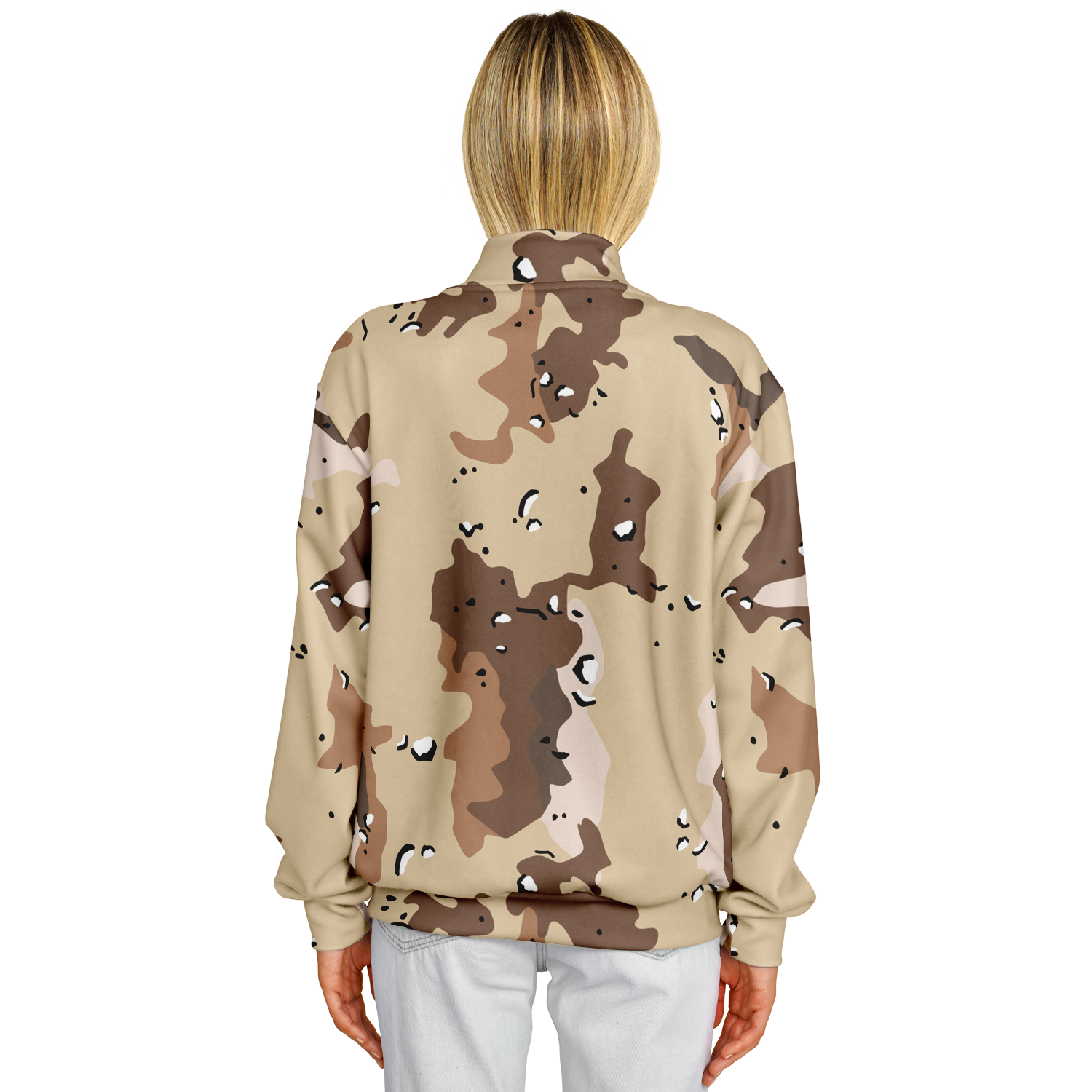 Brown Baseball Jacket in Marines Military Camo Print Camo Colors