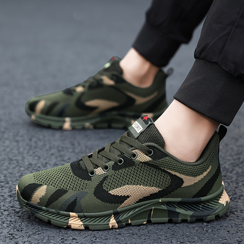 Men's Lightweight Sneakers – Camouflage Pattern, Non-Slip Lace-Up Camo Colors