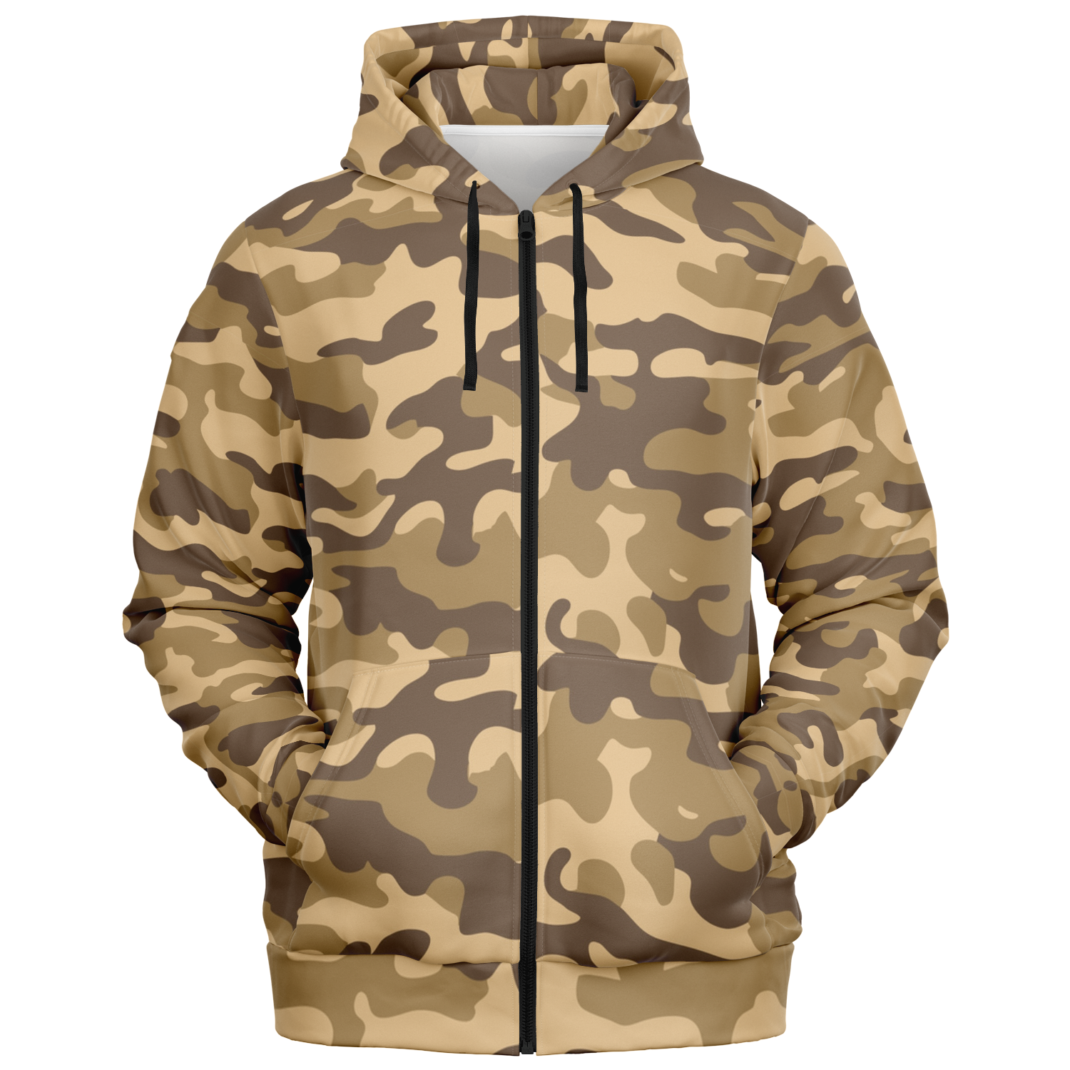 Zip-Up Hoodie | Khaki Camouflage style Camo Colors
