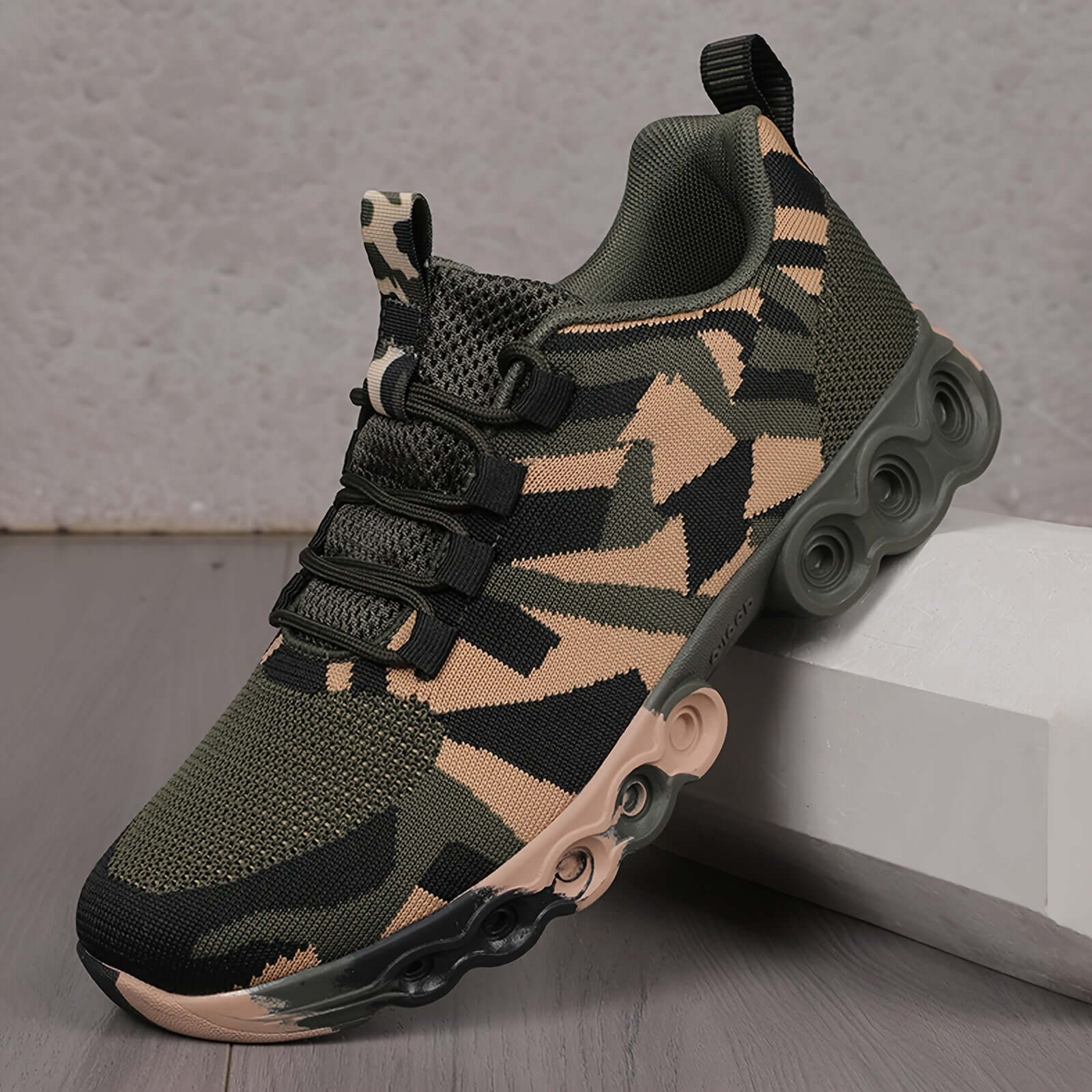 Men's Casual Camouflage Mesh Sneakers | Breathable Fabric Camo Colors