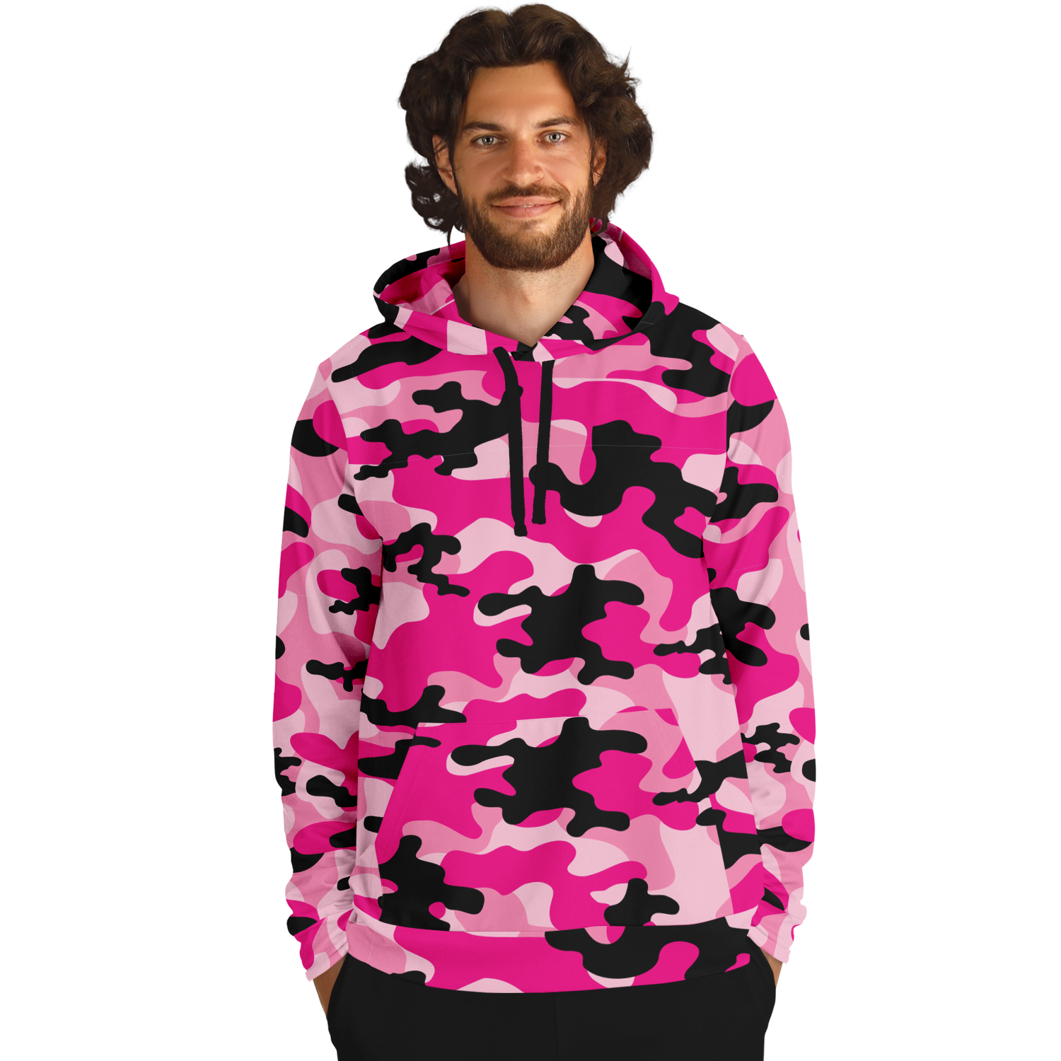 Pink Camo Hoodie | Candy, Black, & Cerise Mixed Camouflage Camo Colors