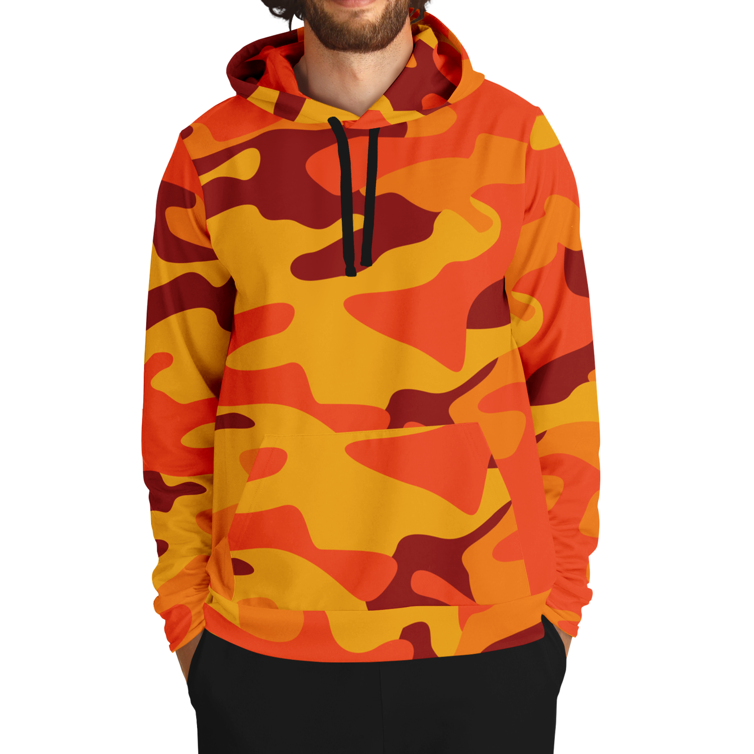 Camo Hoodie | Orange & Red Camouflage Pullover Camo Colors
