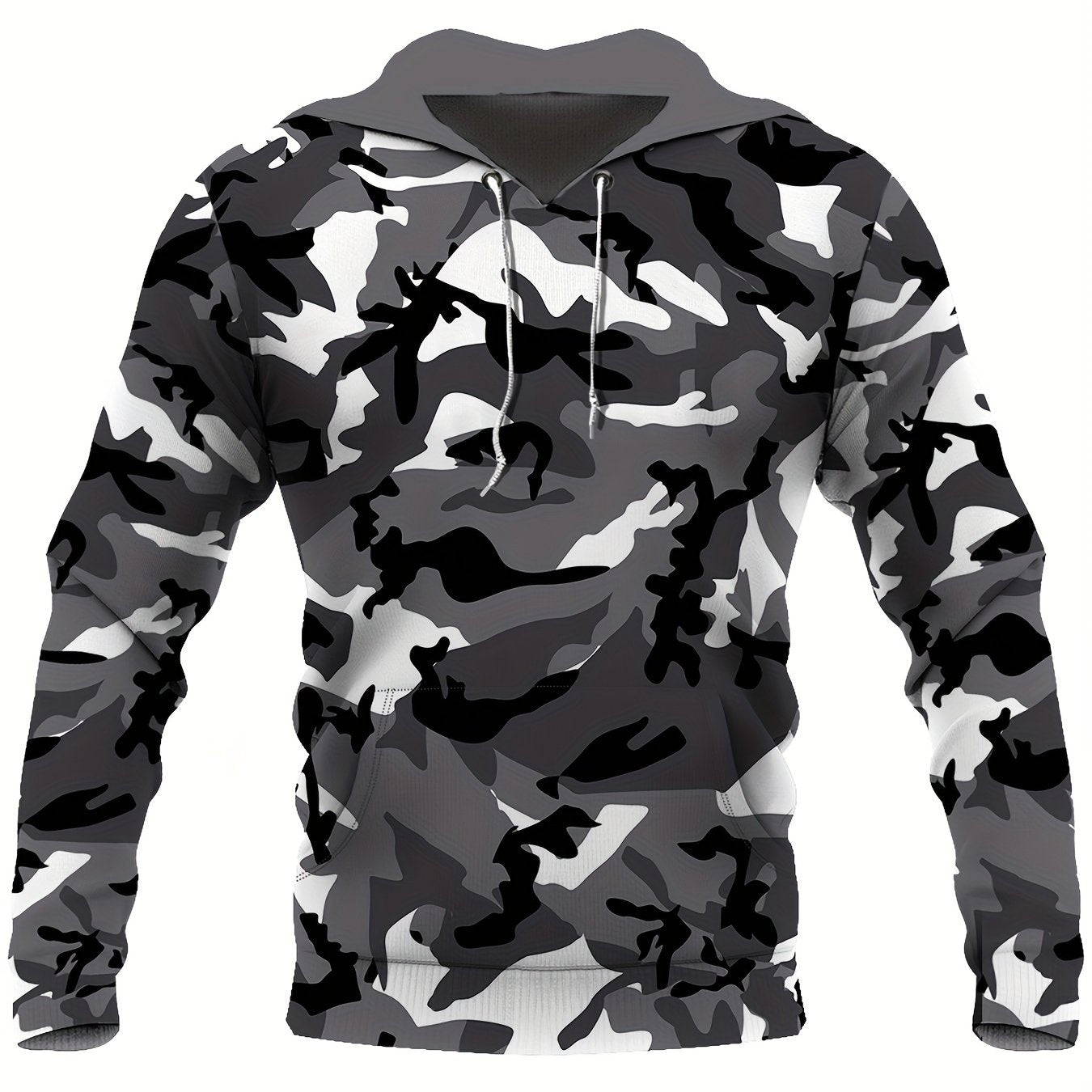 Plus Size Casual Camouflage Hoodie Sweatshirt with Pocket Camo Colors