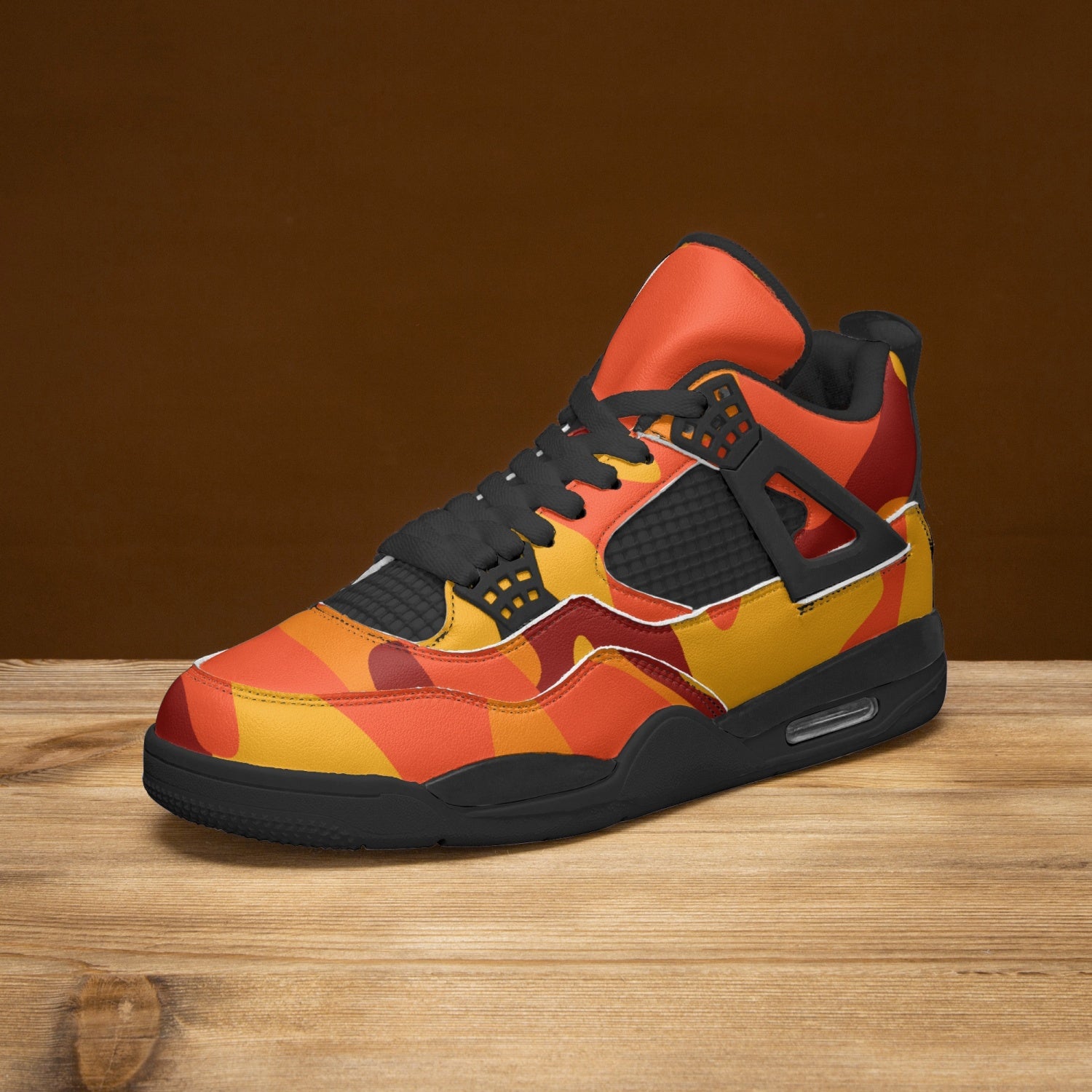 Camo Jordans AJ4 | Orange and Red Camo Colors