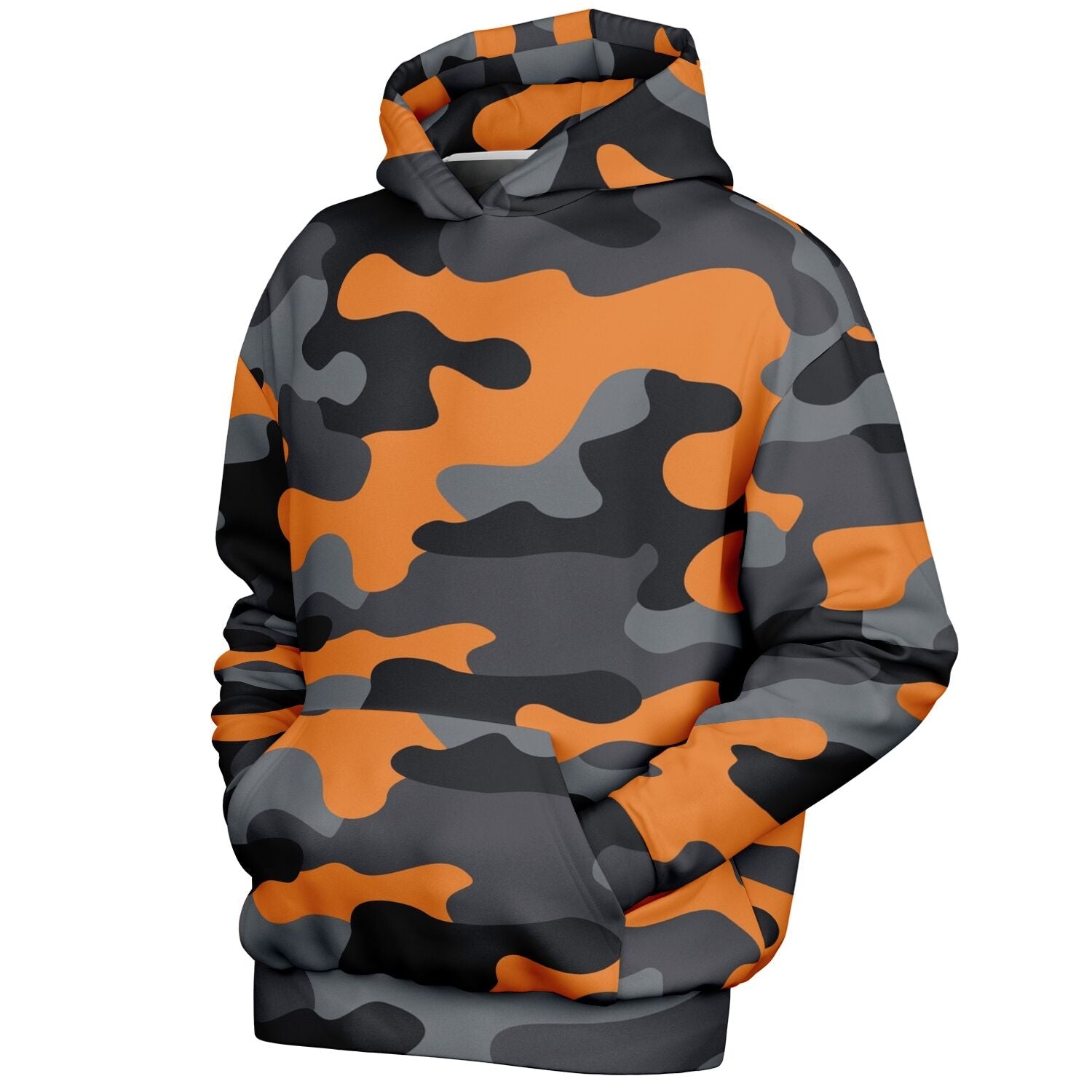 Oversized Camo Hoodie | Orange, Gray and Black | Camo Colors