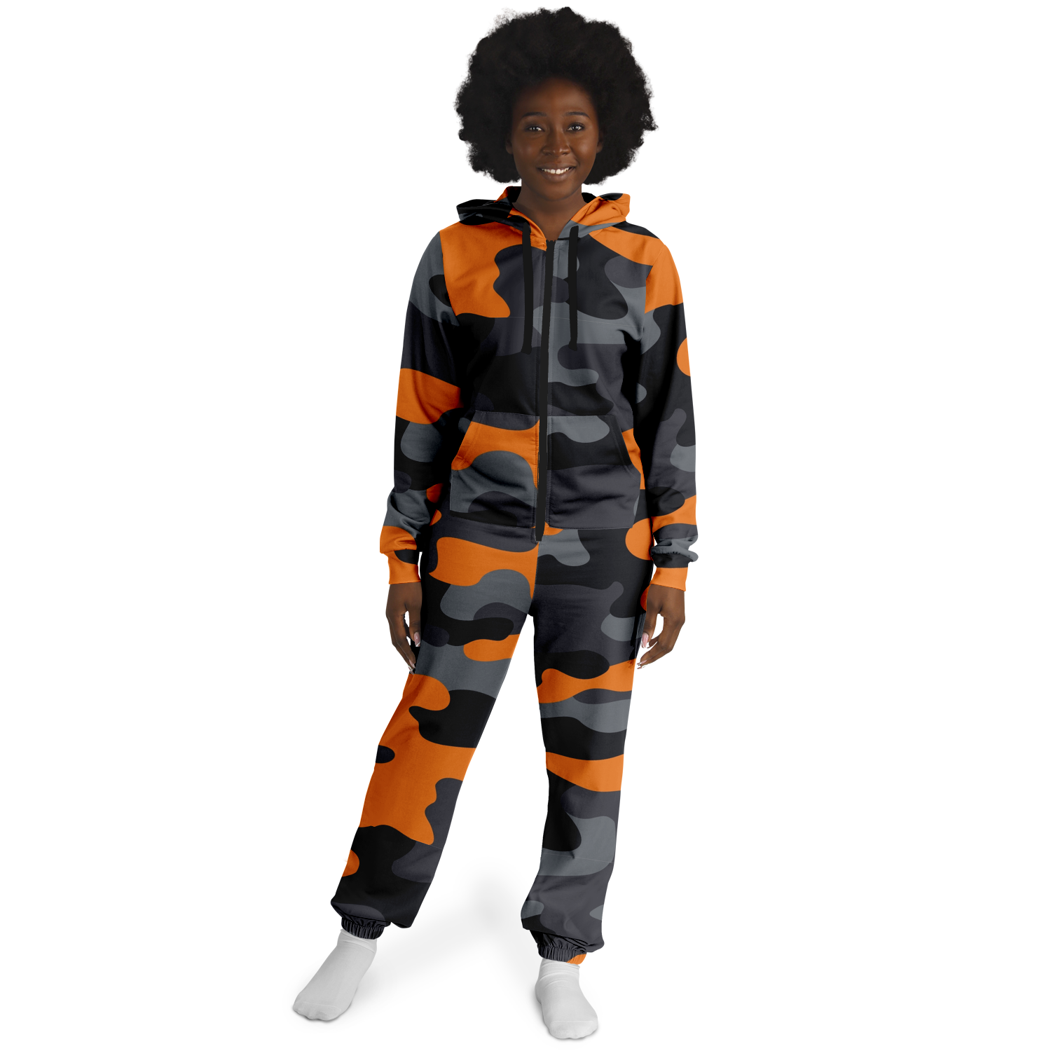 Camo Onesie | Orange, Black and Gray Camo Colors