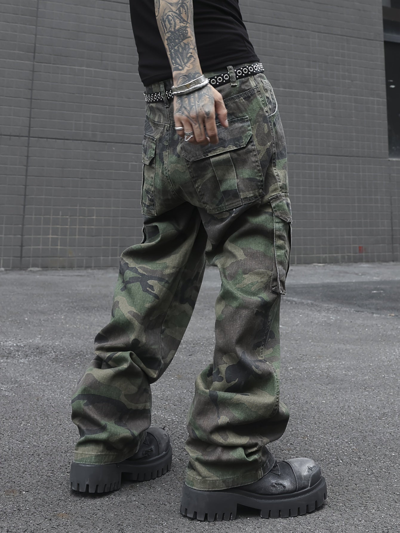 Men's Loose Fit Camouflage Print Jeans | Denim Camo Pants Camo Colors