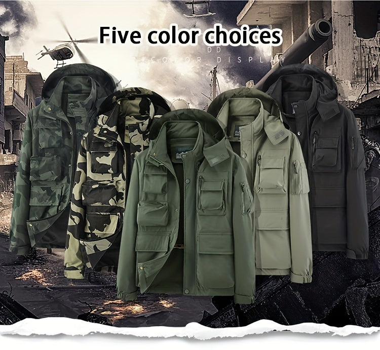 Men's Camo Jacket | Outdoor Stylish with Removable Hood Camo Colors