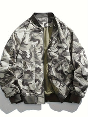 Men's Camo Bomber Jacket | Lightweight Zip-Up with Baseball Collar Camo Colors