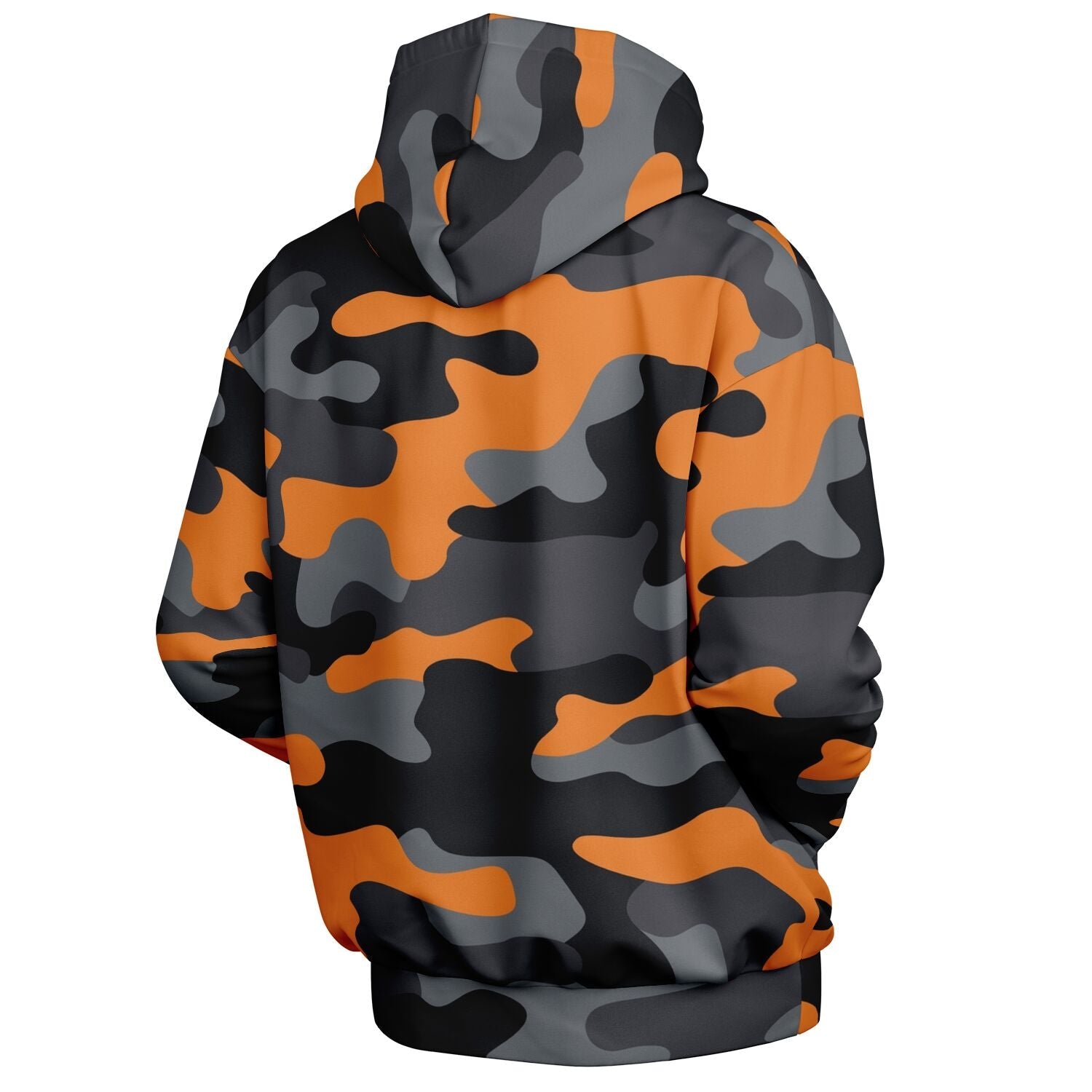 Oversized Camo Hoodie | Orange, Gray and Black | Camo Colors