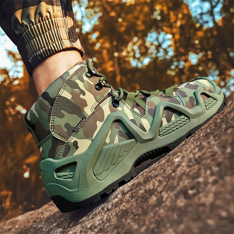 Men’s Comfy High Top Lace-Up Camouflage Walking Shoes Camo Colors